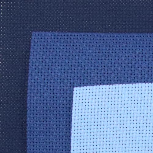 Image of KCS 3 pc of 15 inch x 18 inch(38cmx45cm) 18 Count Cross Stitch Cotton Aida Cloth Needlework Rolled Fabric Box,18CT,Light Blue+Jeans Blue+Navy Blue