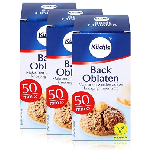 Küchle runde Back Oblaten 50mm Ø 37g - Makronen bleiben innen zart (3er Pack) Cover