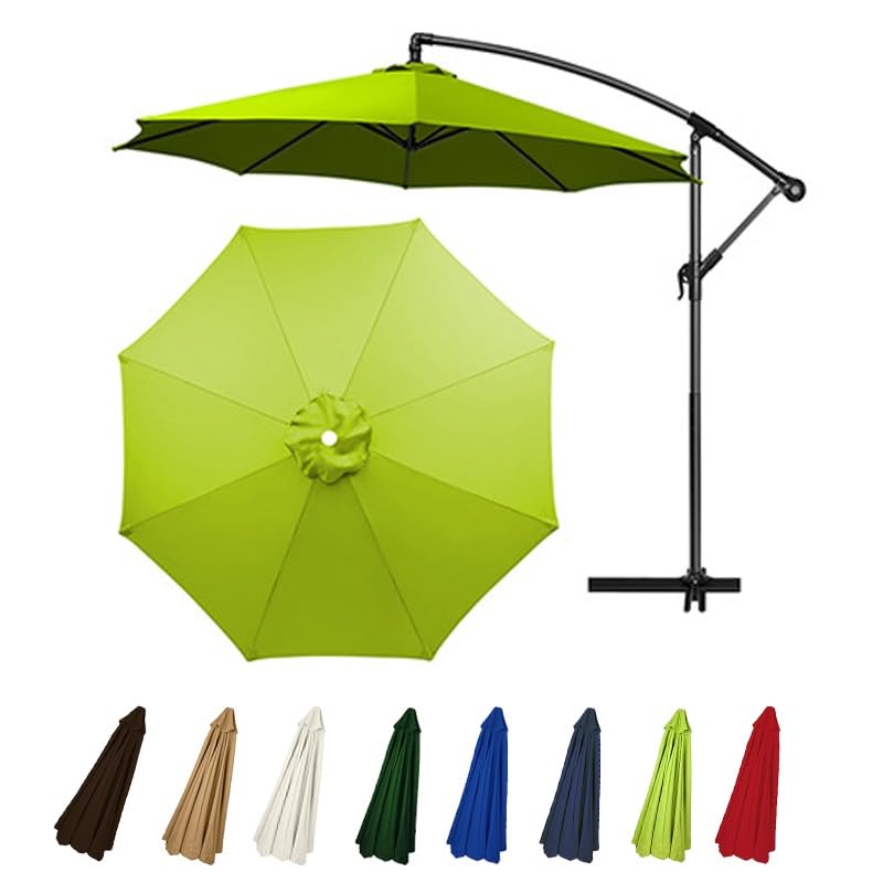 GSKFXJ Replacement Canopy Cover Outdoor 6.5ft/7.5ft/9ft/10ft Patio Table Umbrella Replacement Canopy 6 Ribs/8 Ribs, Market Parasol Replacement Top Cover(Grass Green,8Ribs(2m/7ft))
