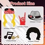 SUNBEAUTY 18 Pcs Rock and Roll Birthday Party Decorations Music Note Guitar Star Photo Booth Props Music Theme Party Supplies - Image 2