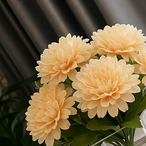 Image of Art Street Artificial Flower Bunch| Silk Peach Hydrangea Flower for Home| Bedroom, Living Room & Office Decoration |Christmas Day, New Year Set of 1 |11 Inch (Without Vase)