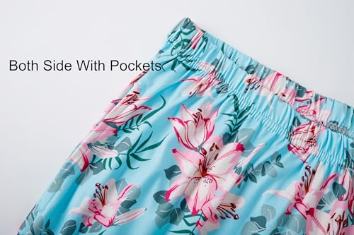 Image of Vozanet Women's Pajama Sets Short Sleeve with Long Pant Soft Sleepwear Printed pj Loungewear With TWO Pockets Size 1X to 5X