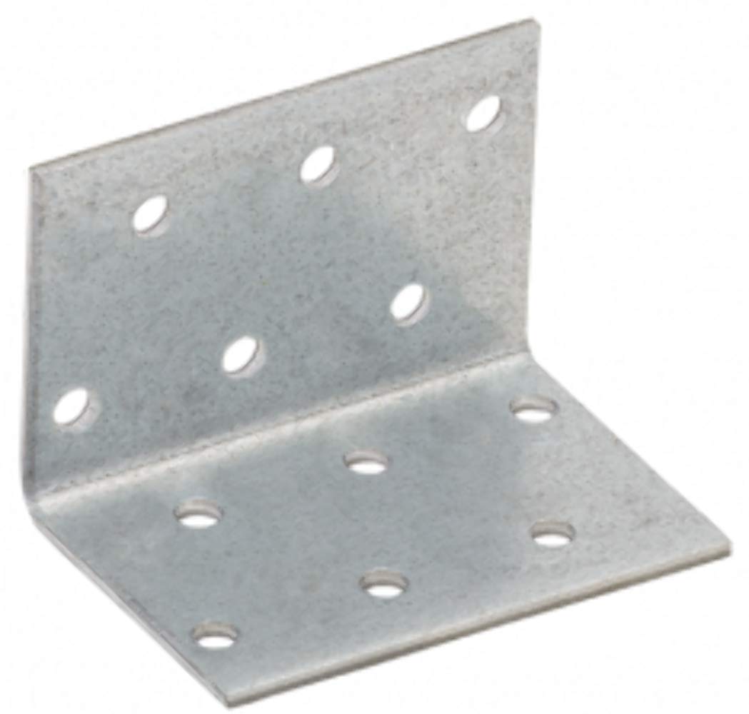 KM2 40x40x60 T2mm Galvanised Steel Corner Angle Bracket Brace 90 Degree 2.0mm Heavy Duty, Pack Of: 10, Size: 40x40x60x2mm