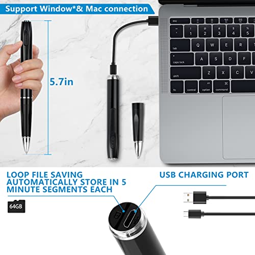 Abyyloe 001 Mini Camera Hidden Camera Pen -1080P Small Nanny Cam Pen Camera Full Hd Video Or Picture Taking- Nanny Video Surveillance Camera For Indoor Security thumb #4