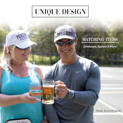 Vaso de cerveza de pickleball Pavilion 16 oz cristal resistente 5