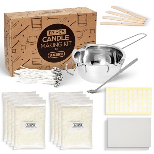 Kit de fabrication de bougies en cire de soja Anbar avec carafe inox durable