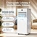 Klimaanlage Mobil 9000 BTU,4-in-1 Mobile Klimaanlage - LED Display&Fernbedienung,leise mobile klimaanlage mit einem Fenstermontagesatz,klimagerät mit abluftschlauch,Raumgröße bis 88m³(33㎡) Tragbare