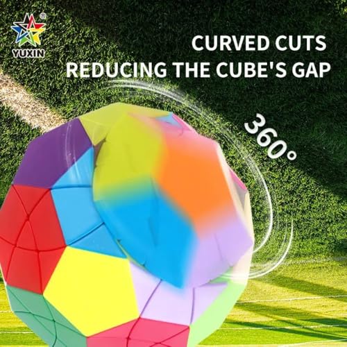 Image of YuXin 12-Axis Soccer Megaminx Speed Cube | 32-Face Truncated Icosahedron Shape Mod | Professional Stickerless Football Puzzle, Smooth Curved-Cut Design, 90mm Large, Collector's Series
