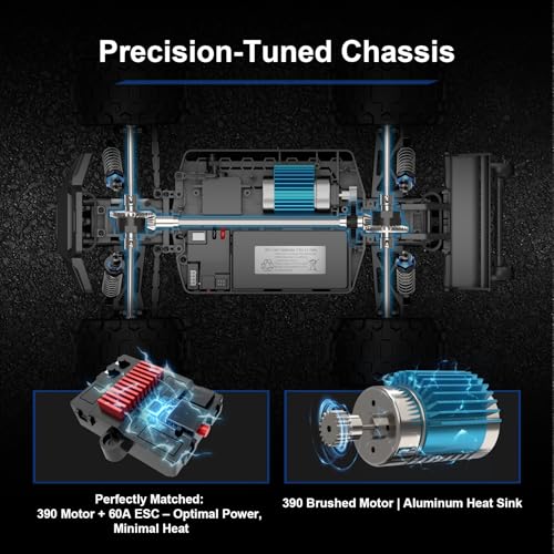 1:16 4X4 High-Speed 40-50+KM/H(Peak) RC Cars Monster Truck - 390 Motor Durable axle & Suspension RC Truck | 3000mAh Batteries | rc Car Toys Halloween Birthday for Teens Aged 14+ - image 2