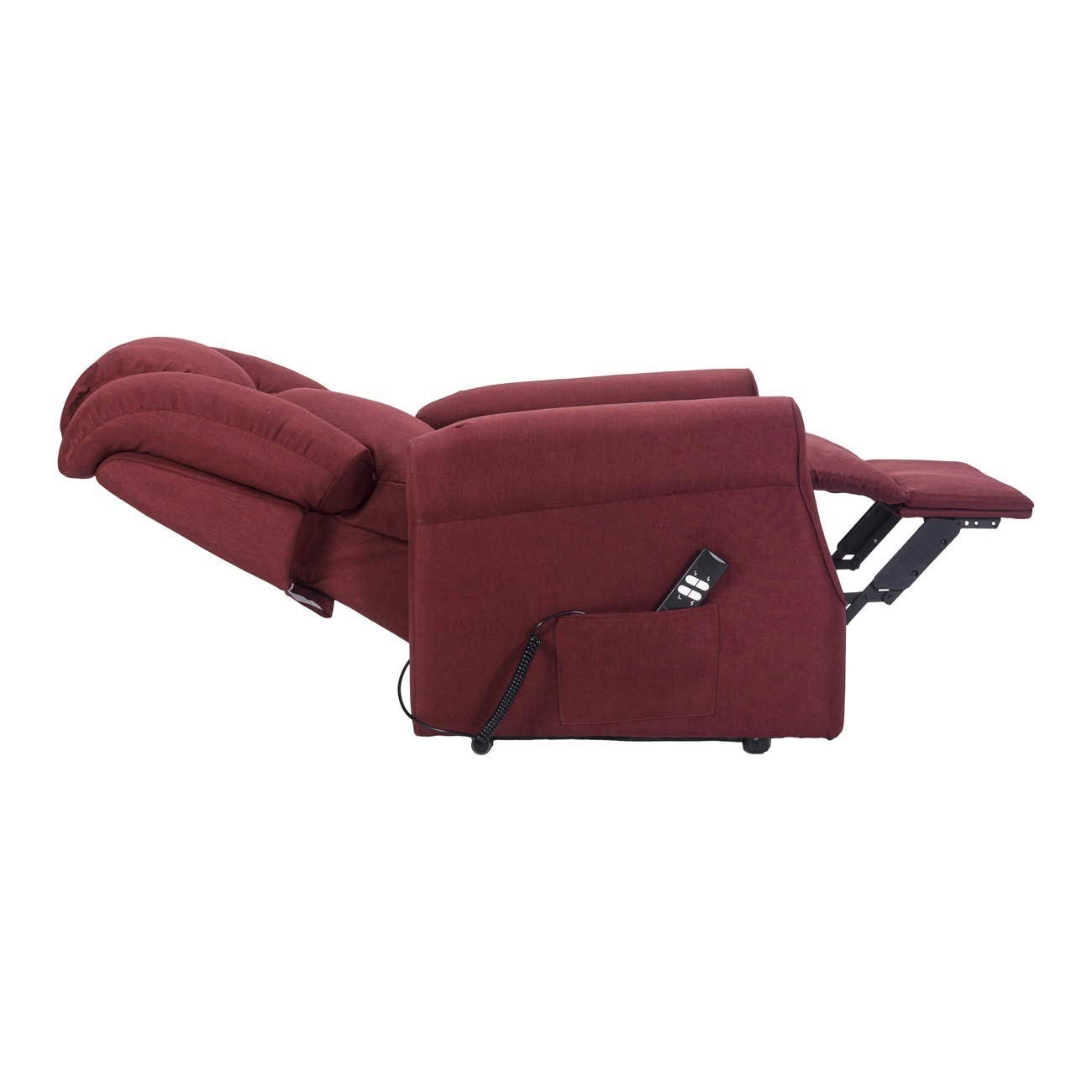 Sime Betty1 PERSONNALISÉ Fauteuil releveur Relax Dispositif Médical Vibromassage kit 4 Roues siège à Micro-Ressorts Doux résistant aux Taches Rouge foncé