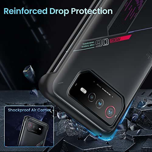 Eastcoo Slim Fit Case For Asus Rog Phone 6/6 Pro, Hard Frosted Pc Back + Black Bumper Edges Shockproof Anti-Scratched Translucent Case Cover For Rog Phone 6/6 Pro (2022) #TOP2