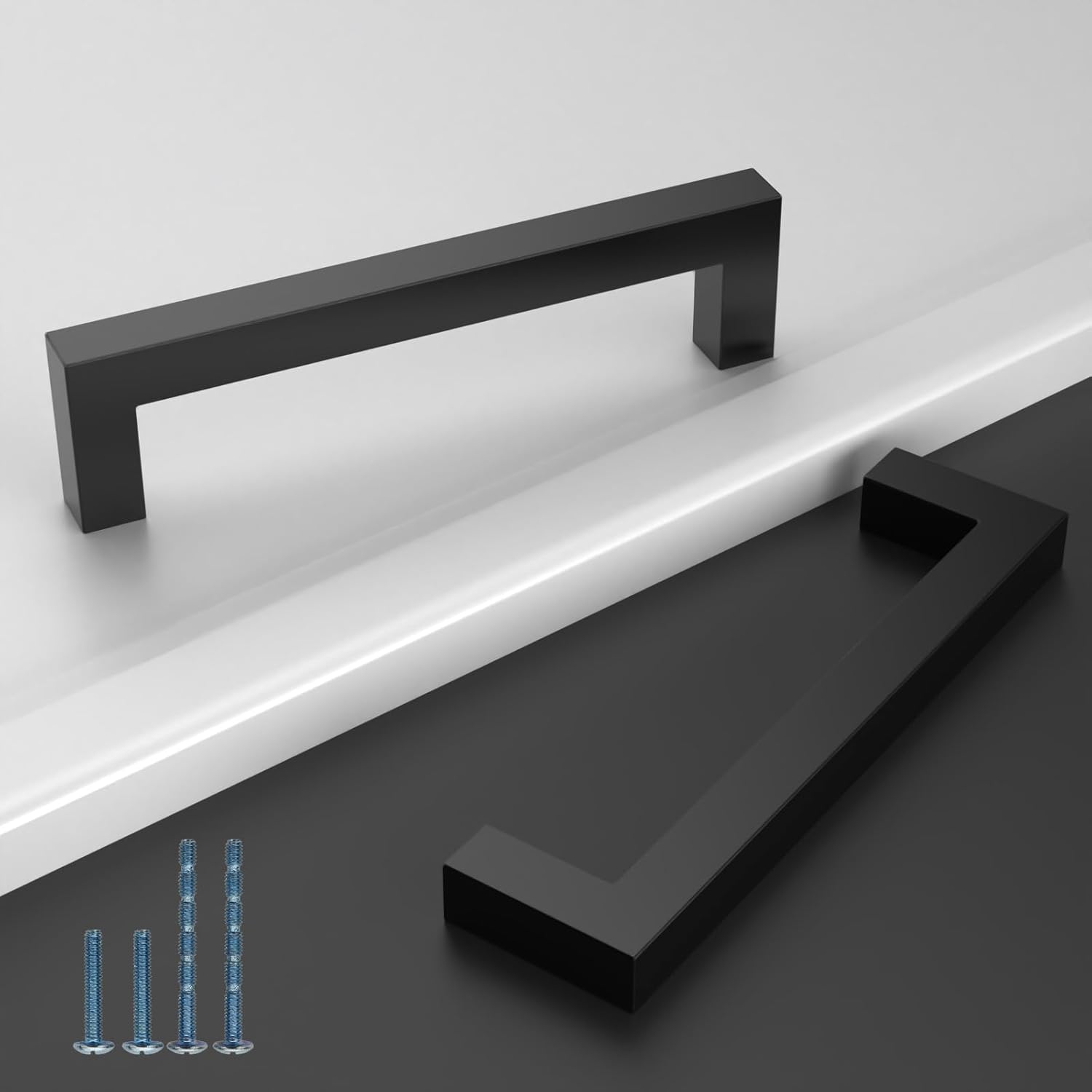 Astrée 10 Pack 128mm Black Kitchen Handles Cupboard Handles Stainless