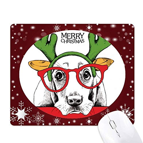 Tapis de souris chien aquarelle et flocon de neige pour bureau d'hiver cosy