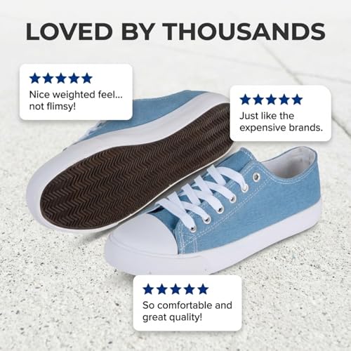 Image of Canvas Shoes for Women, Women's Fashion Sneakers | Casual Low Top, Lace Up, Rubber Sole, Canvas Upper, Cushioned Insole