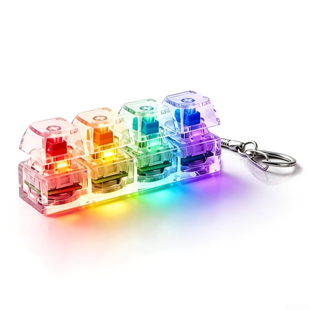 RGB Fidget Keyboard Key Fobs - Stress Relief & LED Lights -9