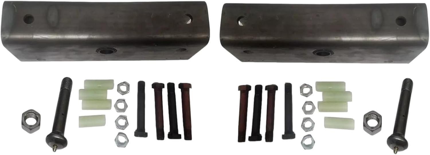 Pair Trailer Suspension Rebuild Kit for Slipper Spring, 12" Equalizer, Bushings, Bolts