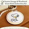 GAMAGO Peanuts Snoopy Cross Stitch Embroidery Kits for Kids Teens and Adults - DIY Craft Set with Hoop Floss Sewing Kit Activity by Aquarius #1