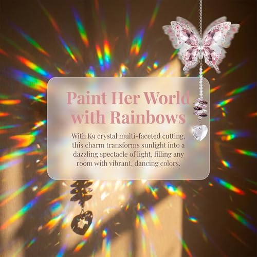 Image of Daughter Gifts from Mom - Crystal Suncatcher with Rainbow Prisms, Butterfly Hanging Ornament, for Daughter Adult & Teen, Unique Window Decor Keepsake