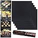 Produktbild BBQ Grillmatte 5er Set Grillmatten 100% Antihaft Wiederverwendbar Grillmatten Einhaltung der FDA-Standards PFOA Frei Grill Mat für Holzkohle Gasgrill & Backofen 40 * 33cm (Schwarz)