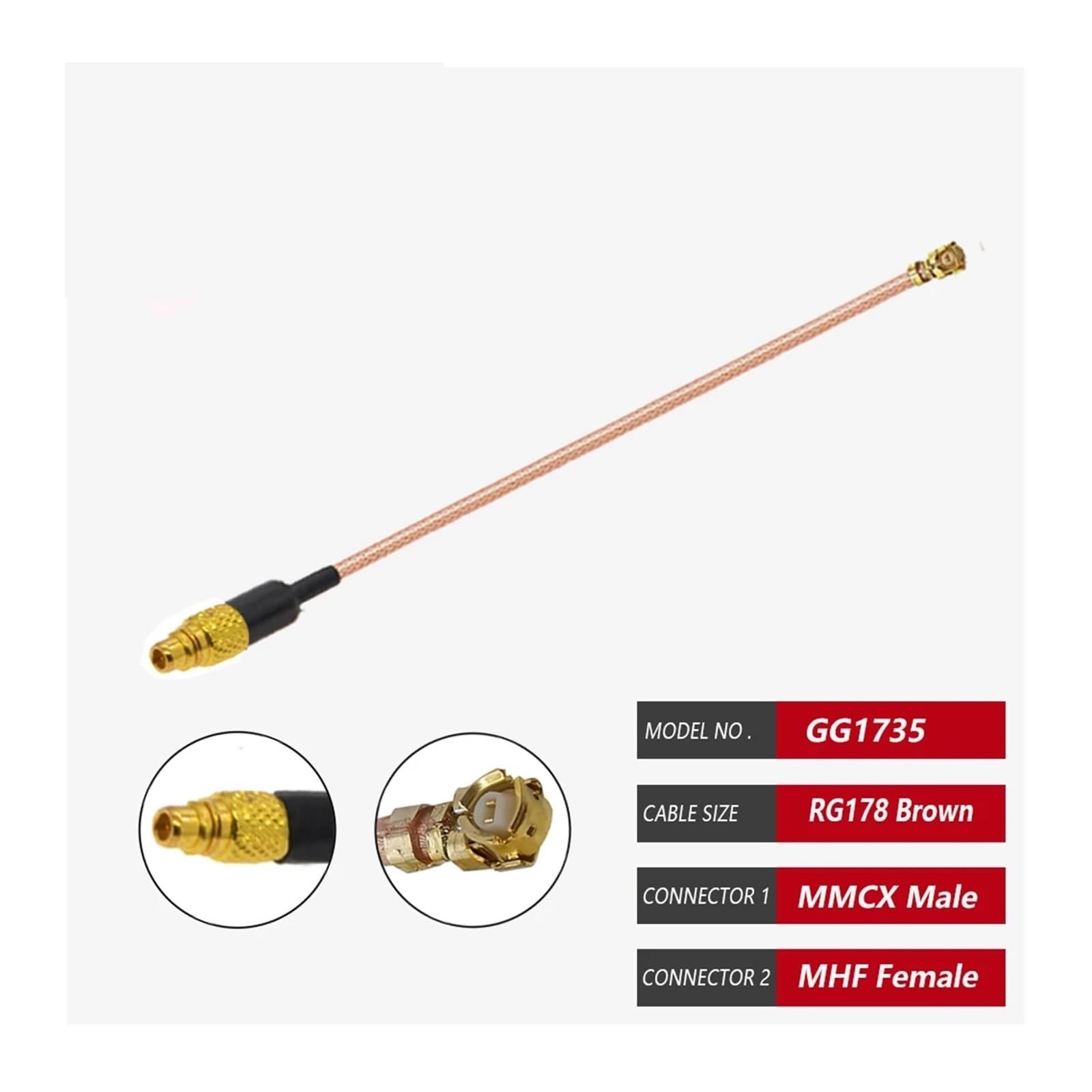 Câble coaxial RF RG178, 10 pièces, MMCX/MCX mâle vers U.FL/MHF4 femelle, rallonge d'antenne 3G(MMCX M to IPEX1F-5CM)