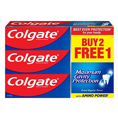 Colgate Maximum Cavity Protection Toothpaste Great Regular Flavour 175g (Pack of 3)