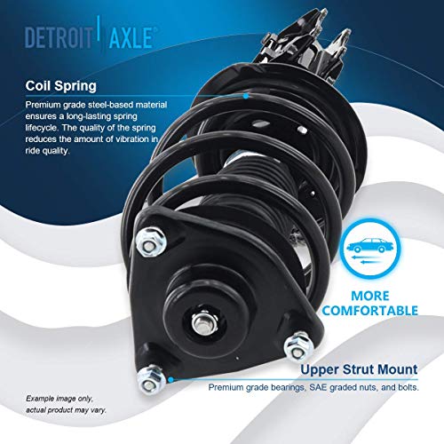 Image of Detroit Axle - 2pc Front Complete Struts for 2011 Hyundai Sonata, Quick Struts w /Coil Spring Assembly Replacement Suspension Shocks