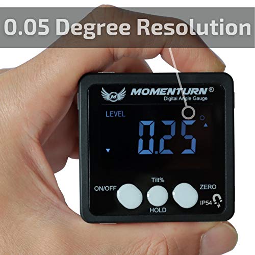 Momenturn Level Box Miter Gauge -Digital Readout Angle Finder Tool -Mini Table Saw Stand Accessories -Magnetic Protractor Cube -Woodworking, Bevel, Carpenters Square, Machinist, Fence Inclinometer - Thumbnail 5