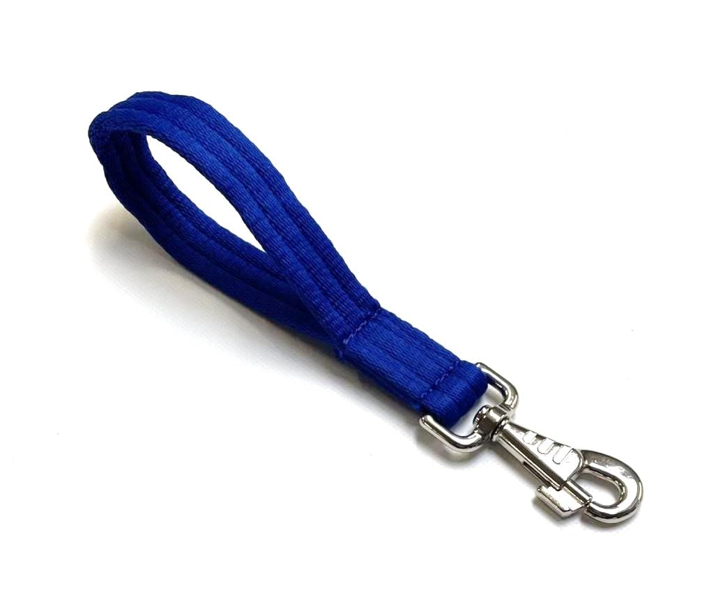 10" Short Close Control Dog Training Lead Leash 25mm Soft Air Webbing Traffic Walking Lead (10", Royal Blue)