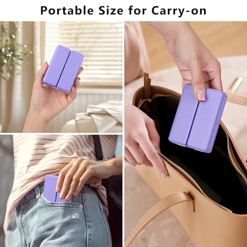 Image of FYY Travel Pill Organizer, Small Pill Box Medicine Case-2pcs Purple