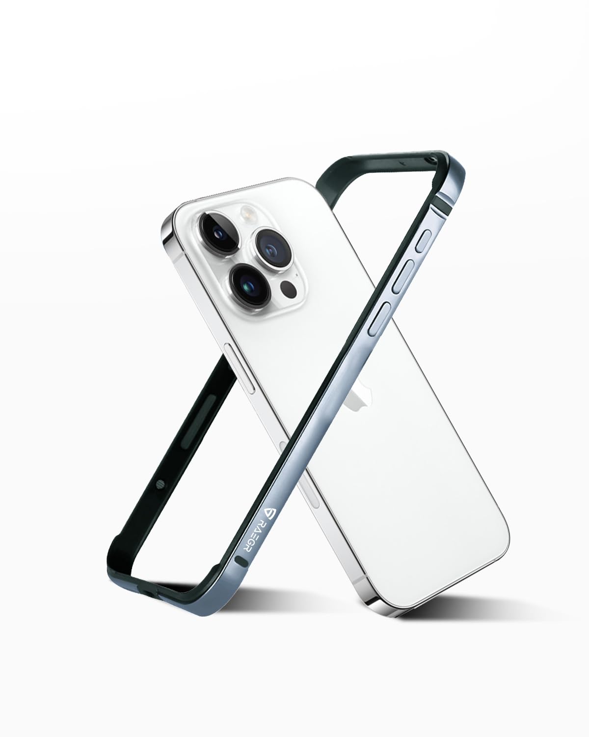 RAEGR Phone Case | Anodized Aluminum Bumper | Supports Mag-Safe Wireless Charging | Edge Armor Protective Minimal Case Compatible with iPhone 15 Pro (6.1-Inch) (2023) - Sierra Blue RG10518