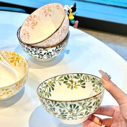 ZPPLD 4 Ciotole Ceramica Set,Ciotola Colazione,Ciotole Per Dessert In Ceramica, Ciotole Per Insalata,Gelato,Salse Per Salse,Biscotti, Dessert,Noci,Frutta - immagine 3