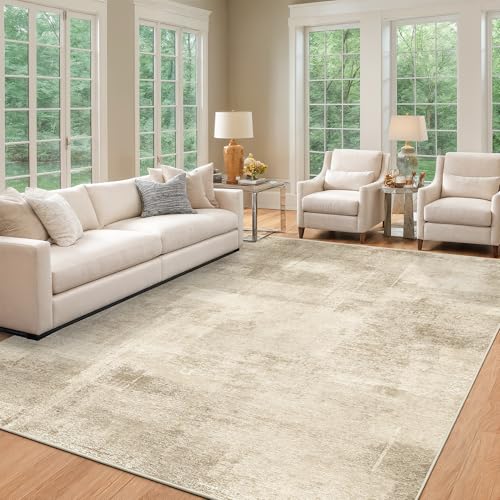 zesthome 7x9 Area Rugs for Living Room, Abstract Machine Washable Rug, Neutral Modern Soft Bedroom Rugs, Dining Room, Nursery, Non Slip Kitchen Carpet, Non-Shedding Indoor Home Office Rug