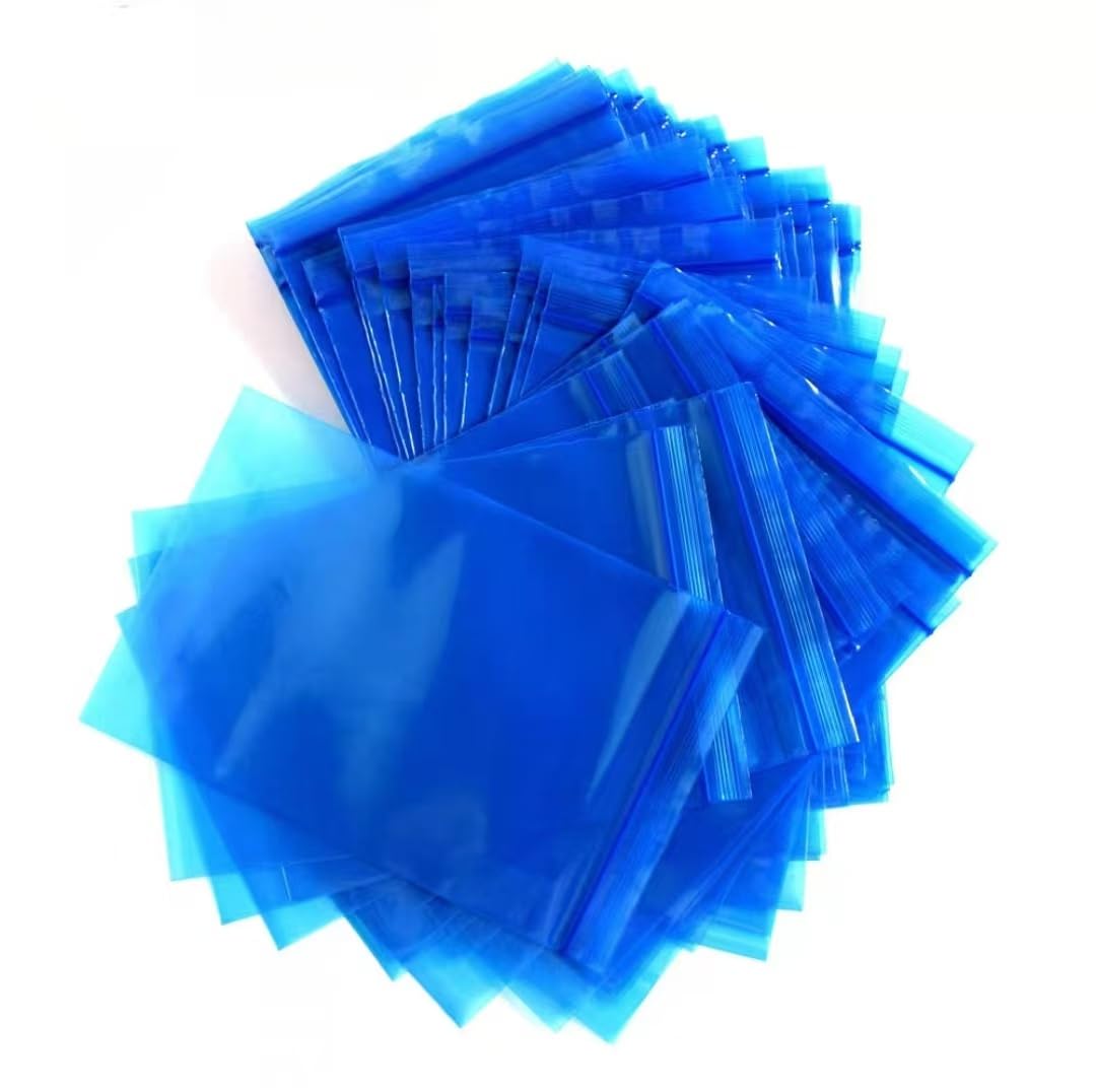 VCI Wiederverschließbare Polybeutel – 100 Stück, 500x500 Mm, Blau-transparent, Rostschutz & Feuchtigkeitsbarriere