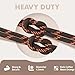 Stepace Round Shoelaces [2 Pairs] Heavy Duty Boot Shoe Laces for Hiking Work Boots Coffee Neon Orange Dots Shoe Strings for Replacement 55