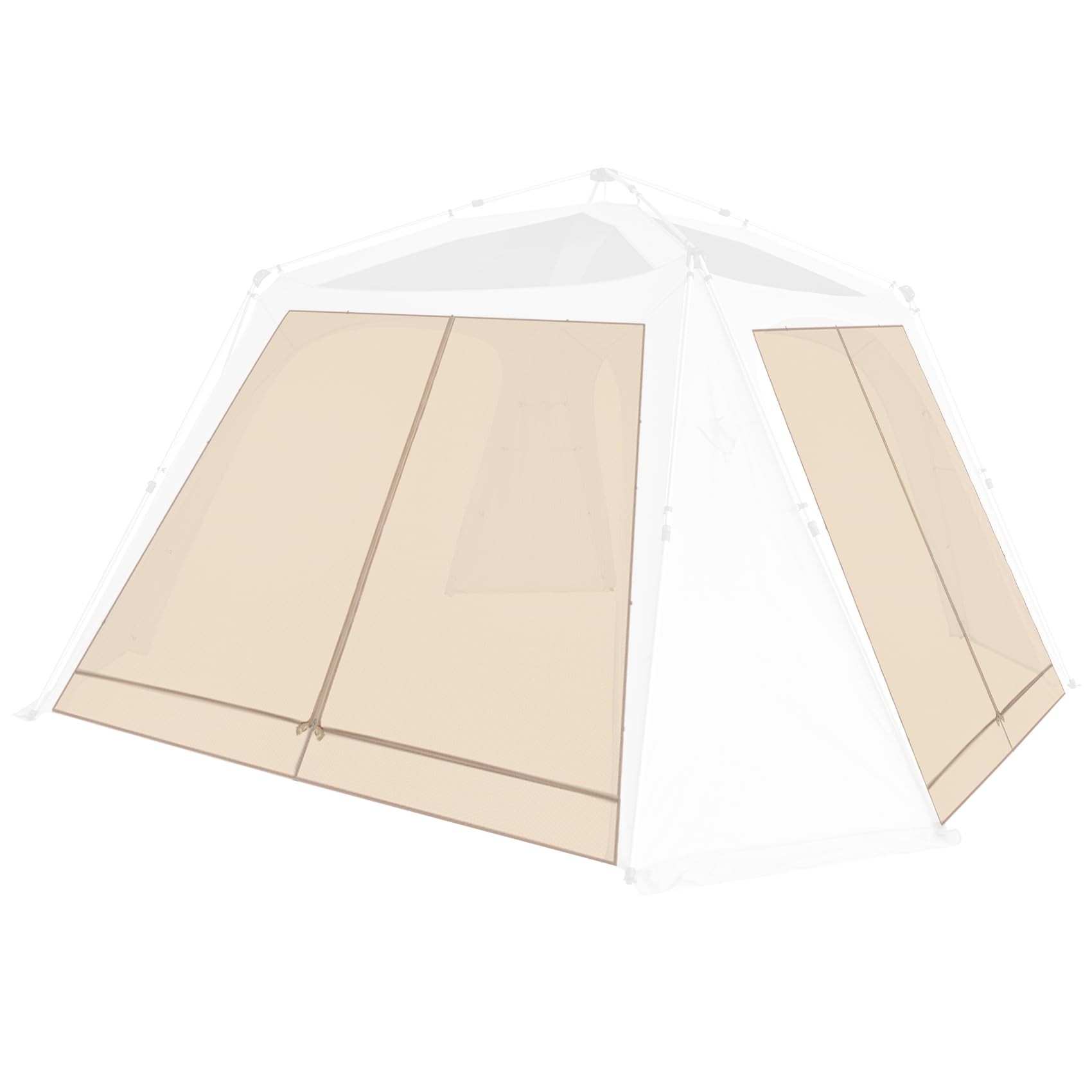 Alvantor® 2 Pcs Polyester Door Curtains, Customized Sun Shade Curtain for Instant Gazebo, Waterproof &amp; UV Protection, Privacy, Buckle Easy Setup, for Outdoor Canopy Pergola (Tent Not Included)