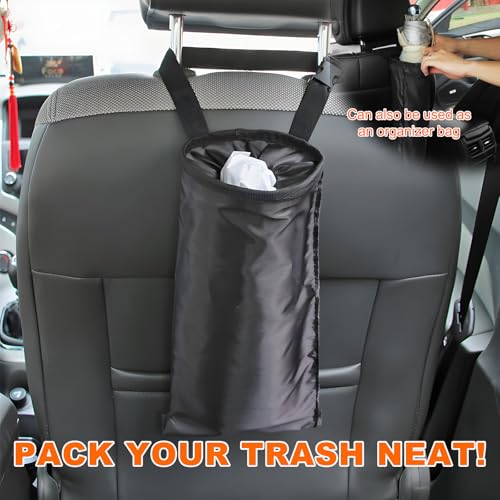 Image of Yourkar 2 PCS Car Garbage Bag, Large Capacity High Quality Trash Bag for Seat Back of Auto, Universal Car Hanging Detachable and Washable Oxford Cloth Garbage Bag, Car Accessories