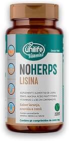 NoHerps Lisina 1000mg Unilife 90 comprimidos Laranja e Acerola