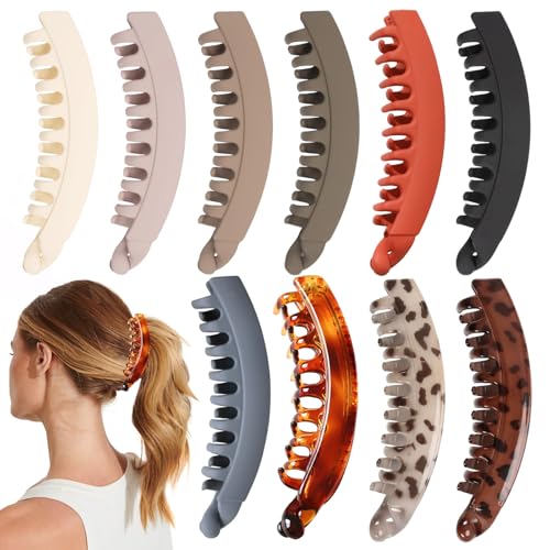 Bananenspange Haare 10 PCS Banana Hair Clip für Dickes und Dünnes Haar, Geeignet für Damen und Mädchen, Kann als Geschenk,10 Farben