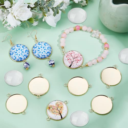 Conectores de cabujón con baño de oro de 24k y cristal para pulseras Beebeecraft 4