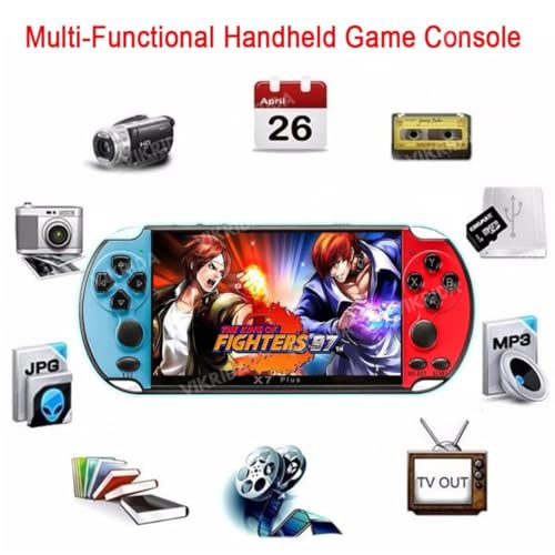 Image of VikriDA Handheld Game Players | 4.3In X7 Video Game Console | Double Rocker 8GB Memory Built in 10000 Games MP5 Multifunctional Inbuilt Camera