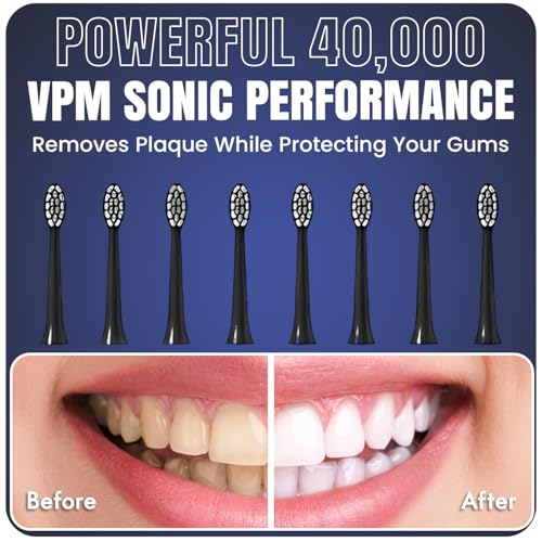 Image of Electric Toothbrush with 8 Soft Bristle Heads for Adults, Pressure Sensor, 5 Modes with 2 Minutes Build in Smart Timer, Rechargeable Travel Toothbrush with Brush Hold and Tongue Scrapper