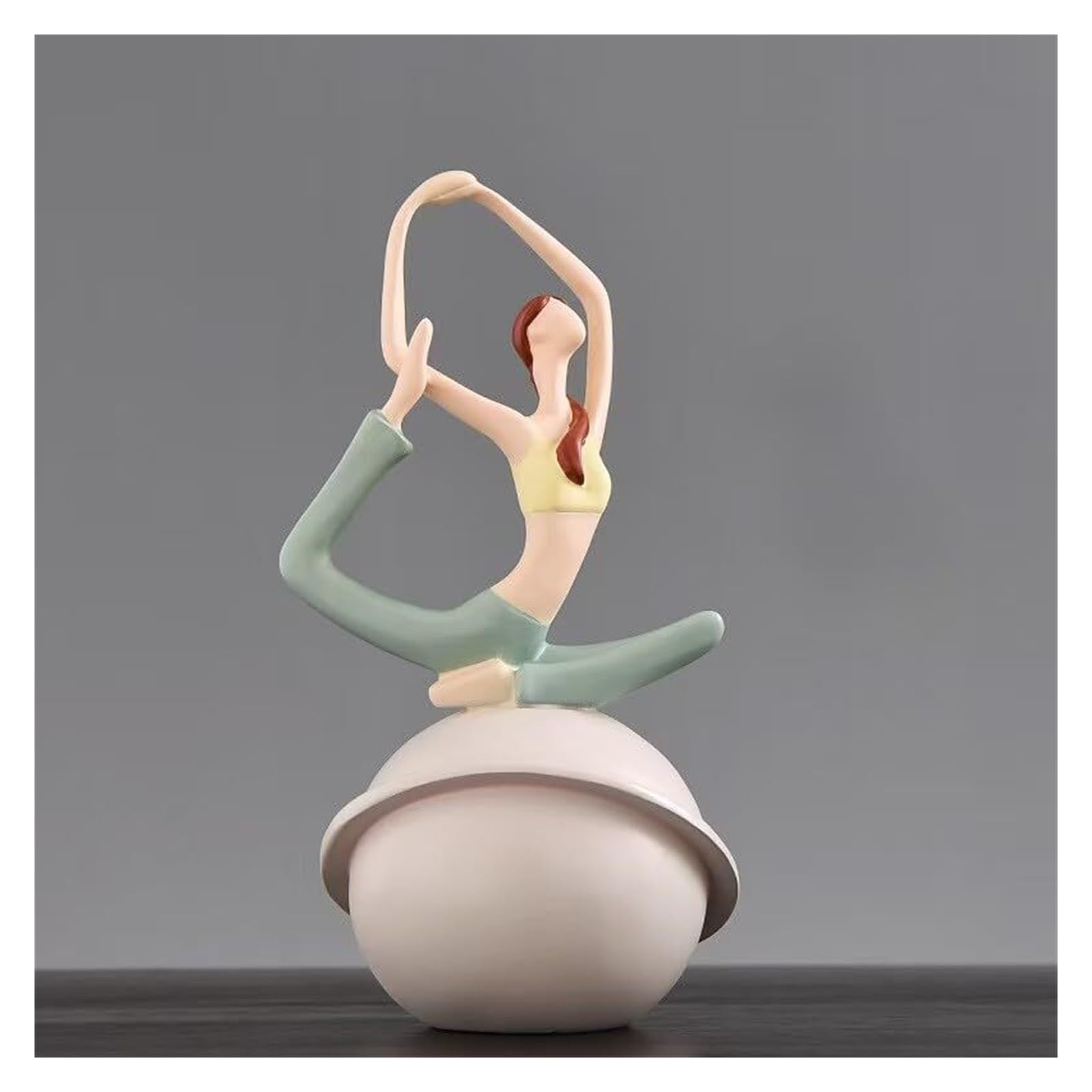 Yofab Office Cubicle Decor Creative resin yoga girl figurine meditation poses on stone 10 styles for choice Coffee Table Centerpiece(Style I)