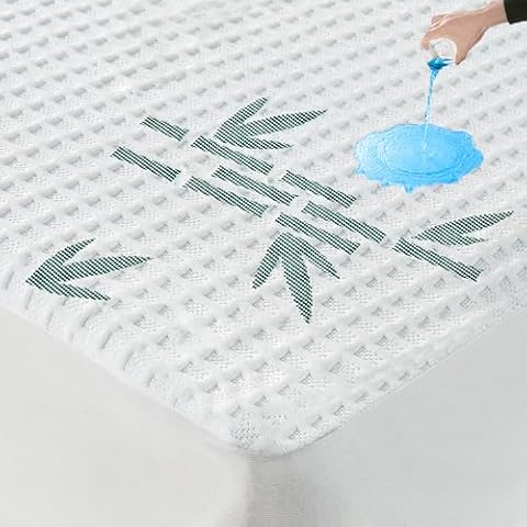 Lunsing Queen Size Mattress Protector, Soft Breathable Waterproof Queen Size Mattress Pad Cover, 6-18 in Deep Pockets Cover