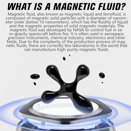 Głośnik Bluetooth z wizualnym pokazem świetlnym – 2-stopniowy przełączany wyświetlacz Ferrofluid zapewnia dynamiczne wrażenia dźwiękowe, wyjątkowy prezent techniczny