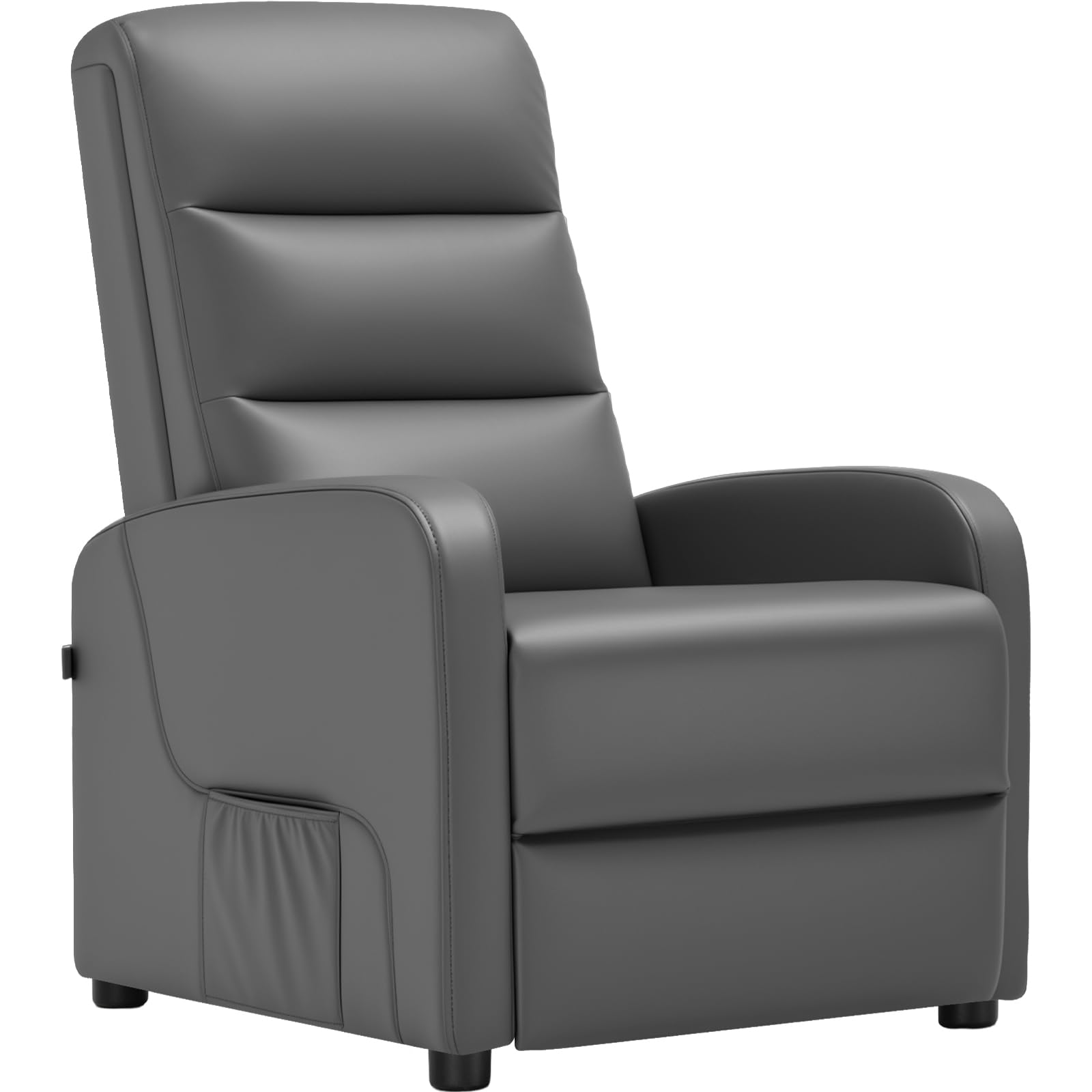 Fauteuil Relax Inclinable Manuel Avec Repose-pieds En Similicuir Panama - Marron