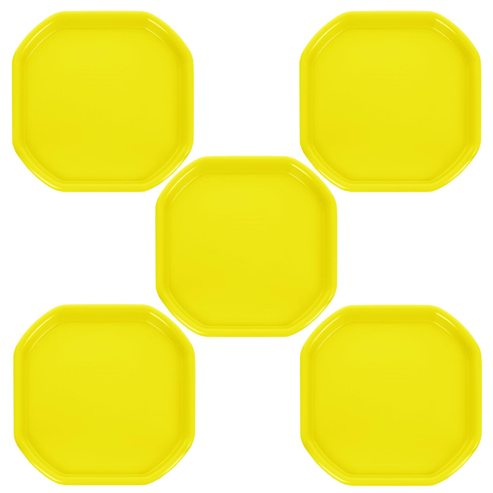 Small Mixing Tray Colourful Tuff Trays Kids Sand Pit Play 70 cm x 70 cm Messy Play Tray Concrete and Mortar Mixing Tray (Qty - 5, Yellow)