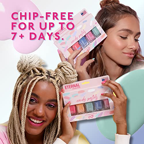 Eternal Pastel Nail Polish Sets For Women (Candy Pastels) - Pastel Nail Polish Set For Girls - Long Lasting & Quick Dry Nail Polish Set For Home Diy Manicure Pedicure - Made In Usa, 13.5Ml (Set Of 5) #TOP3