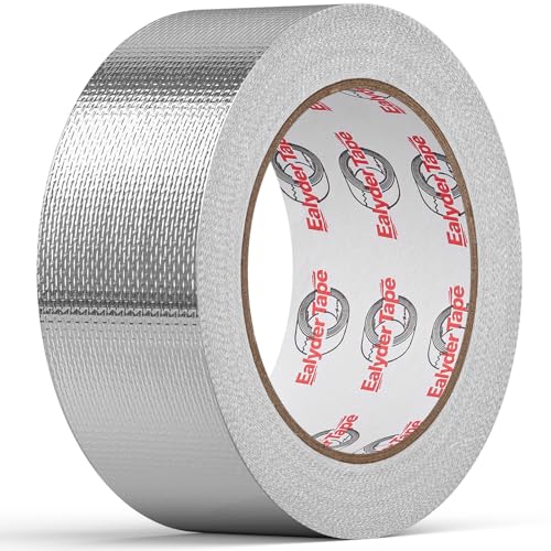 Ealyder Tape Ruban Adhésif Aluminium Netzverstärkt 50 MM x 25 M Isolant Thermique En Fibre de Verre de Dispositifs D'aération et de Climatisation