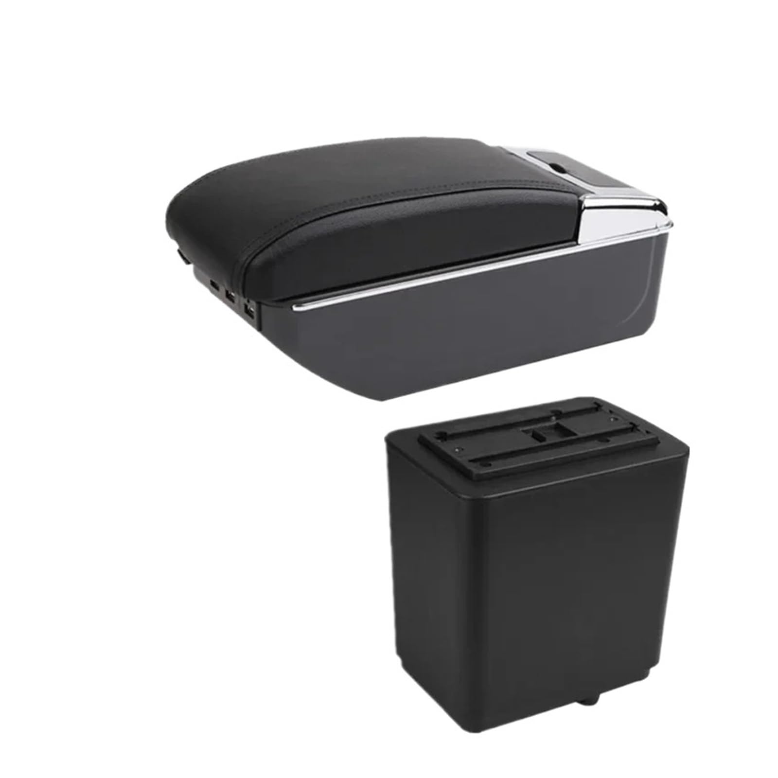 UMDJJU For Peugeot For Partner For Tepee Car Armrest Box Dedicated Retrofit Storage Accessories Car Centre Console Armrest Box(C black line 7USB)