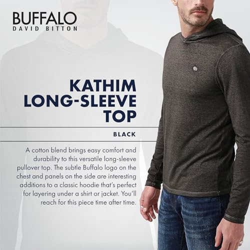 Buffalo David Bitton Men's Long Sleeve Burnout Hoodie Lightweight3